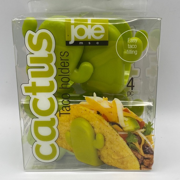 JOIE Cactus-Shaped Easy-Filling Taco Shell Holder Stands 4-Pc BPA Free Plastic - Picture 2 of 6
